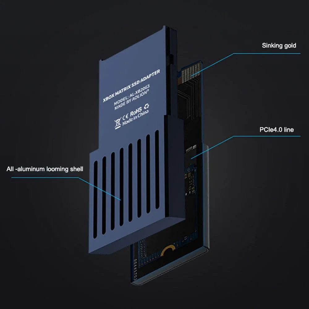 AOLION ALXB2063 For Xbox Series X / S M.2 Hard Drive SSD Storage Expansion Card External Solid State Drive Adapter - 3