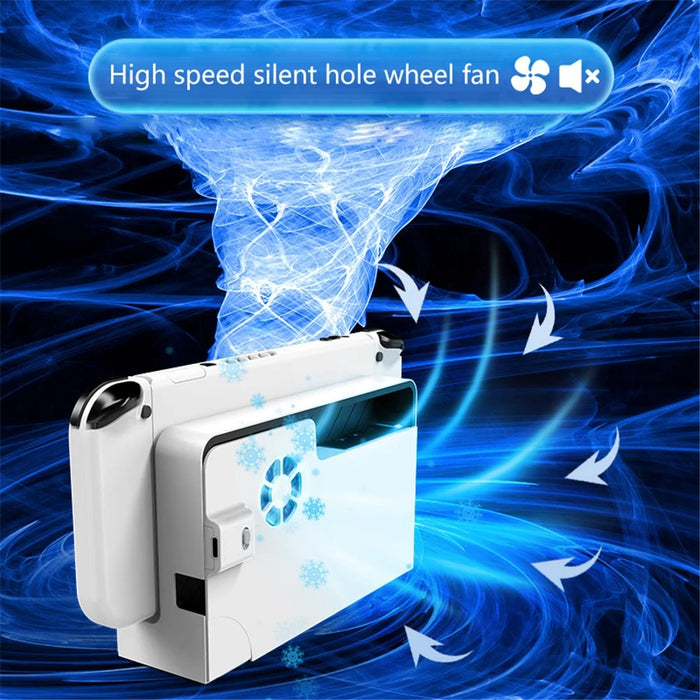 AOLION AL-N1007 High-Speed Cooling Fan for Nintendo Switch OLED Console Dock Silent Cooler - Black - 3