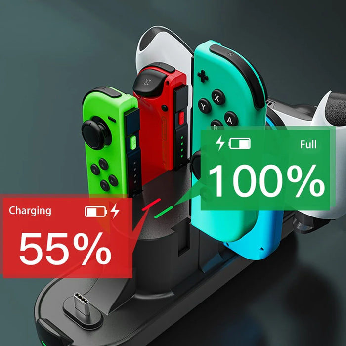 AOLION ALP5001 For Nintendo Switch OLED Game Controller Charger Stand Charging Dock Station Display Holder - 6
