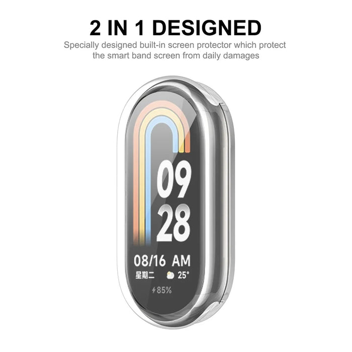 ENKAY HAT PRINCE for Xiaomi Smart Band 8 Anti-drop Watch Case Full Coverage TPU Cover with Screen Protector - 3