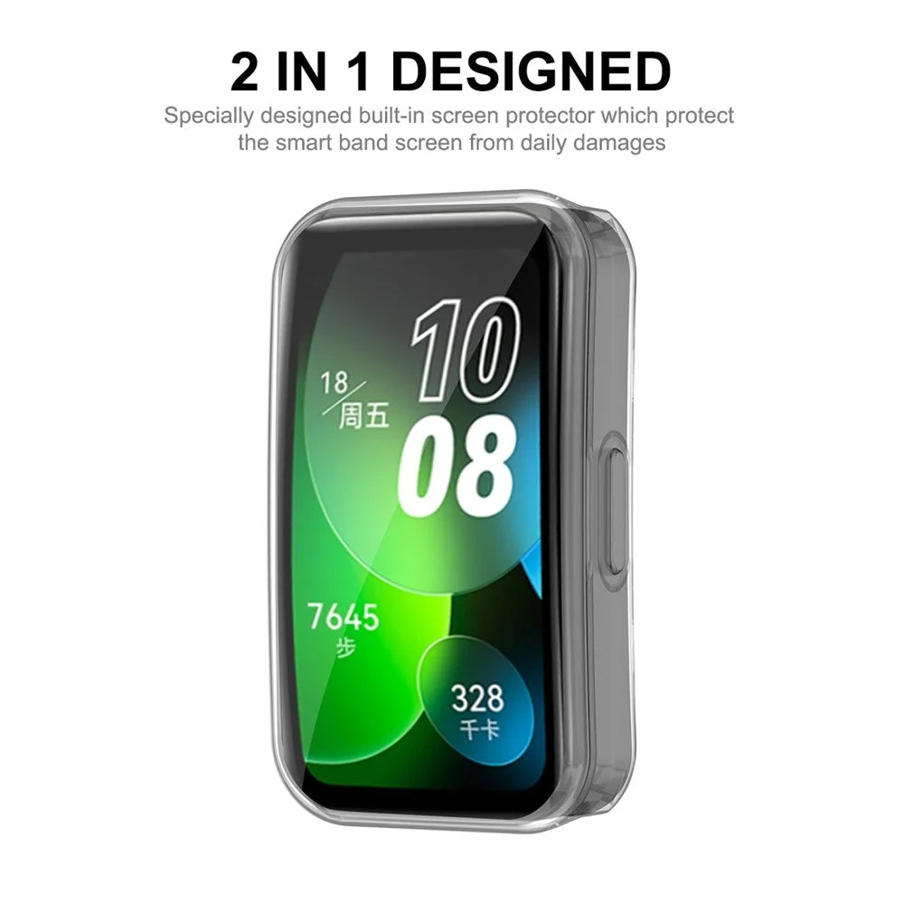ENKAY HAT PRINCE for Huawei Band 8 / Band 8 NFC / Band 9 / Band 9 NFC TPU Watch Case Full Protection Clear Cover with Screen Protector - 3