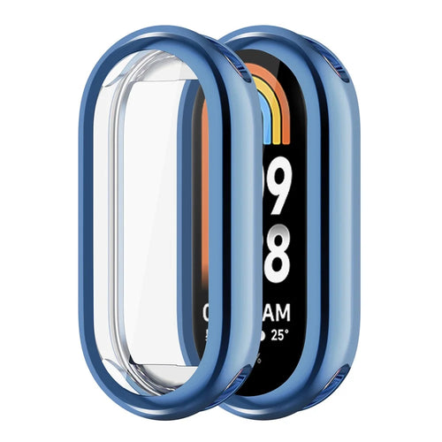 ENKAY HAT PRINCE Watch Case for Xiaomi Smart Band 8 Electroplating Watch Cover with Screen Protector - Blue - 1