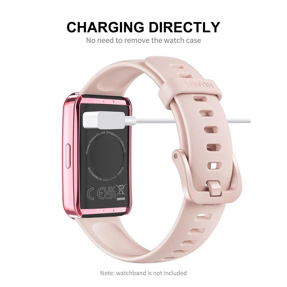 ENKAY HAT PRINCE For Huawei Band 8 / Band 8 NFC / Band 9 / Band 9 NFC TPU Watch Case Electroplating Cover with Screen Protector - Pink - 4