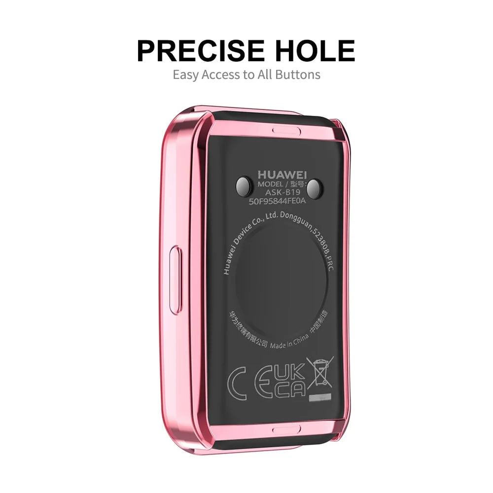 ENKAY HAT PRINCE For Huawei Band 8 / Band 8 NFC / Band 9 / Band 9 NFC TPU Watch Case Electroplating Cover with Screen Protector - Pink - 5