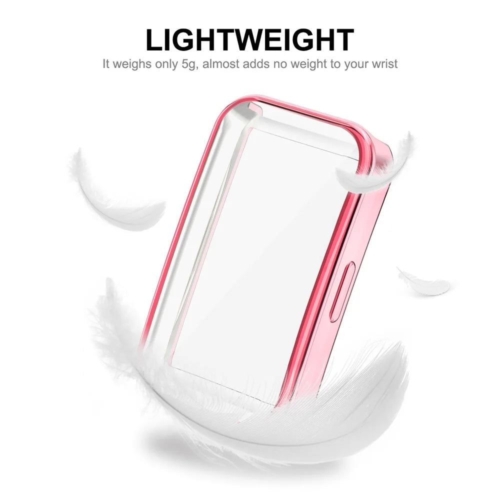 ENKAY HAT PRINCE For Huawei Band 8 / Band 8 NFC / Band 9 / Band 9 NFC TPU Watch Case Electroplating Cover with Screen Protector - Pink - 6