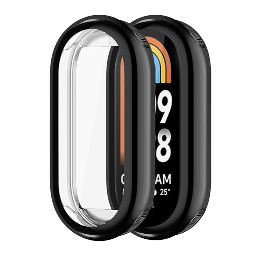 For Xiaomi Smart Band 8 Electroplating TPU Cover Full Protection Watch Case - Black - 1