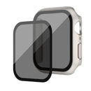 For Apple Watch Series 9 / 8 / 7 41mm Watch Case Hard PC Matte Cover with Anti-spy Tempered Glass Film - Silver - 2