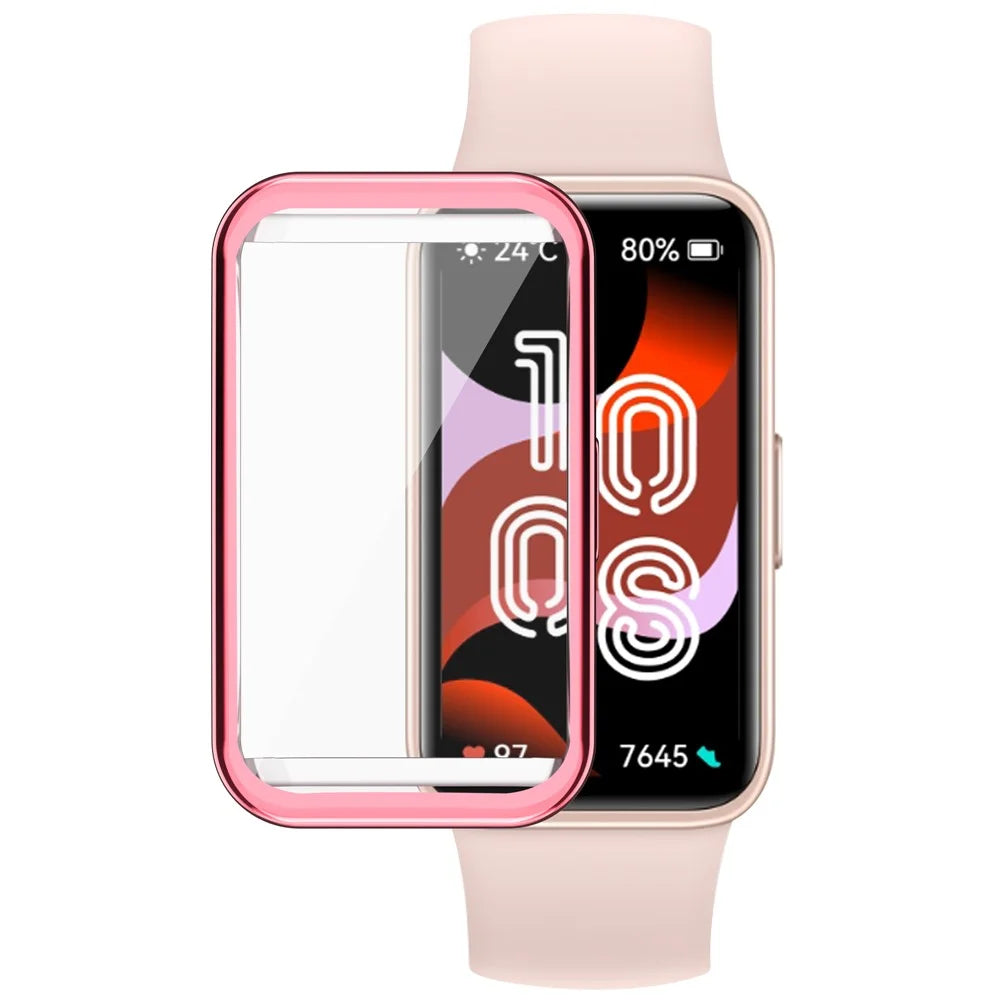 For Huawei Band 8 / Band 8 NFC / Band 9 / Band 9 NFC Electroplated TPU Watch Case Full Coverage Anti-Drop Cover - Pink - 6