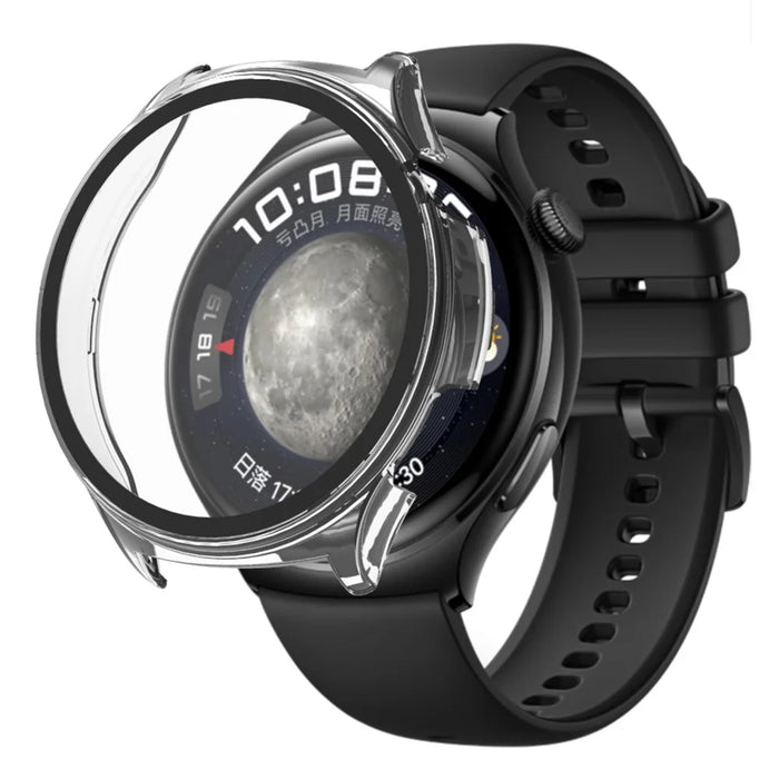 For Huawei Watch 4 Hard PC Protective Case + HD Tempered Glass Screen Protector - Transparent - 1