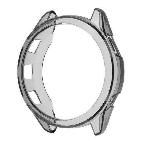 ENKAY HAT PRINCE for Garmin Forerunner 965 TPU Watch Case Frame Anti-scratch Transparent Half Body Cover - Black - 1