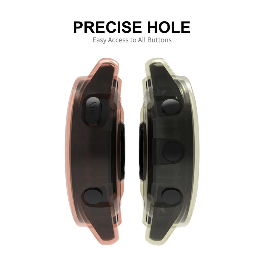 ENKAY HAT PRINCE for Garmin Forerunner 265S Anti-drop Watch Case Transparent TPU Protective Frame Cover - Black - 2
