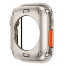 For Apple Watch Series 9 / 8 / 7 45mm Overall Protective Cover Hard PC Watch Case with Tempered Glass Screen Protector - Silver - 2