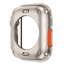 For Apple Watch Series 9 / 8 / 7 41mm Hard PC Case HD Touch Sensitive Watch Cover with Tempered Glass Screen Protector - Starlight - 2