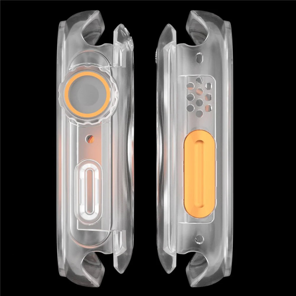 Waterproof Full Coverage Cover for Apple Watch Series 9 / 8 / 7 45mm , Hard PC Watch Case with Tempered Glass Screen Protector - Transparent - 4