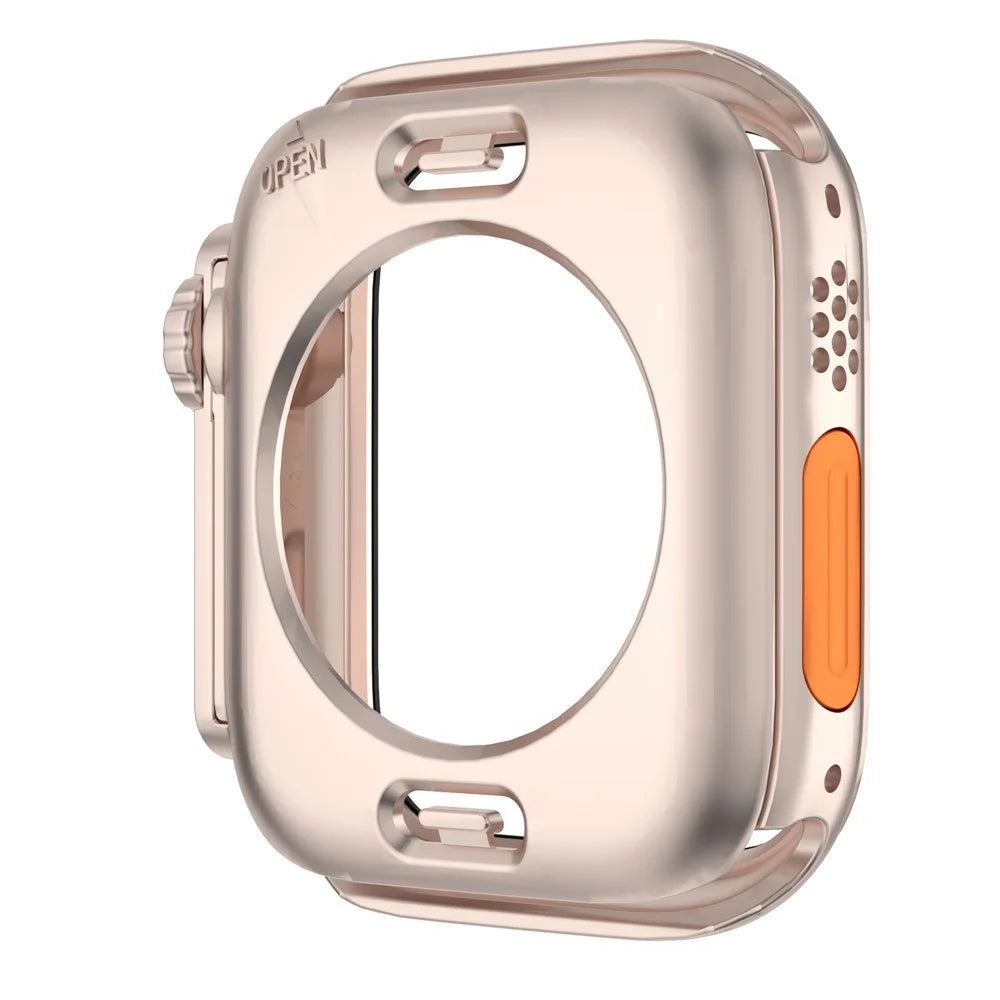 For Apple Watch Series 9 / 8 / 7 41mm Waterproof Case Ultra-Thin Shockproof Hard PC Cover with Tempered Glass Screen Protector - Rose Gold - 3