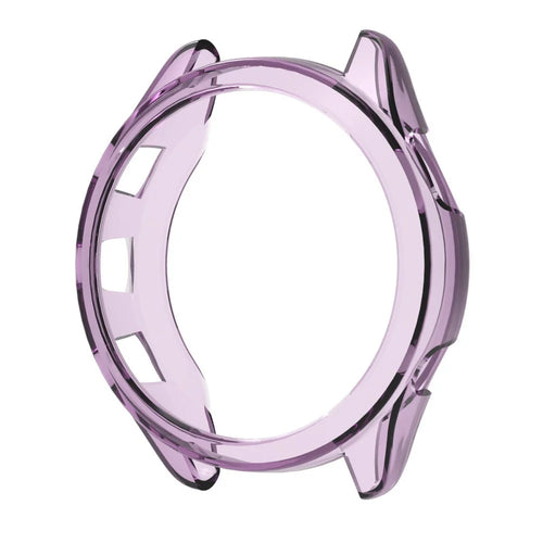 For Garmin Forerunner 265S TPU Watch Case Hollow Anti-scratch Watch Frame - Transparent Purple - 1