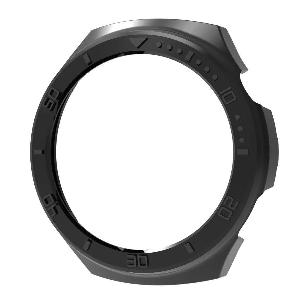 For Huawei Watch 4 Pro Anti-scratch PC Watch Case Hollow Protective Frame with Scale - Black - 1