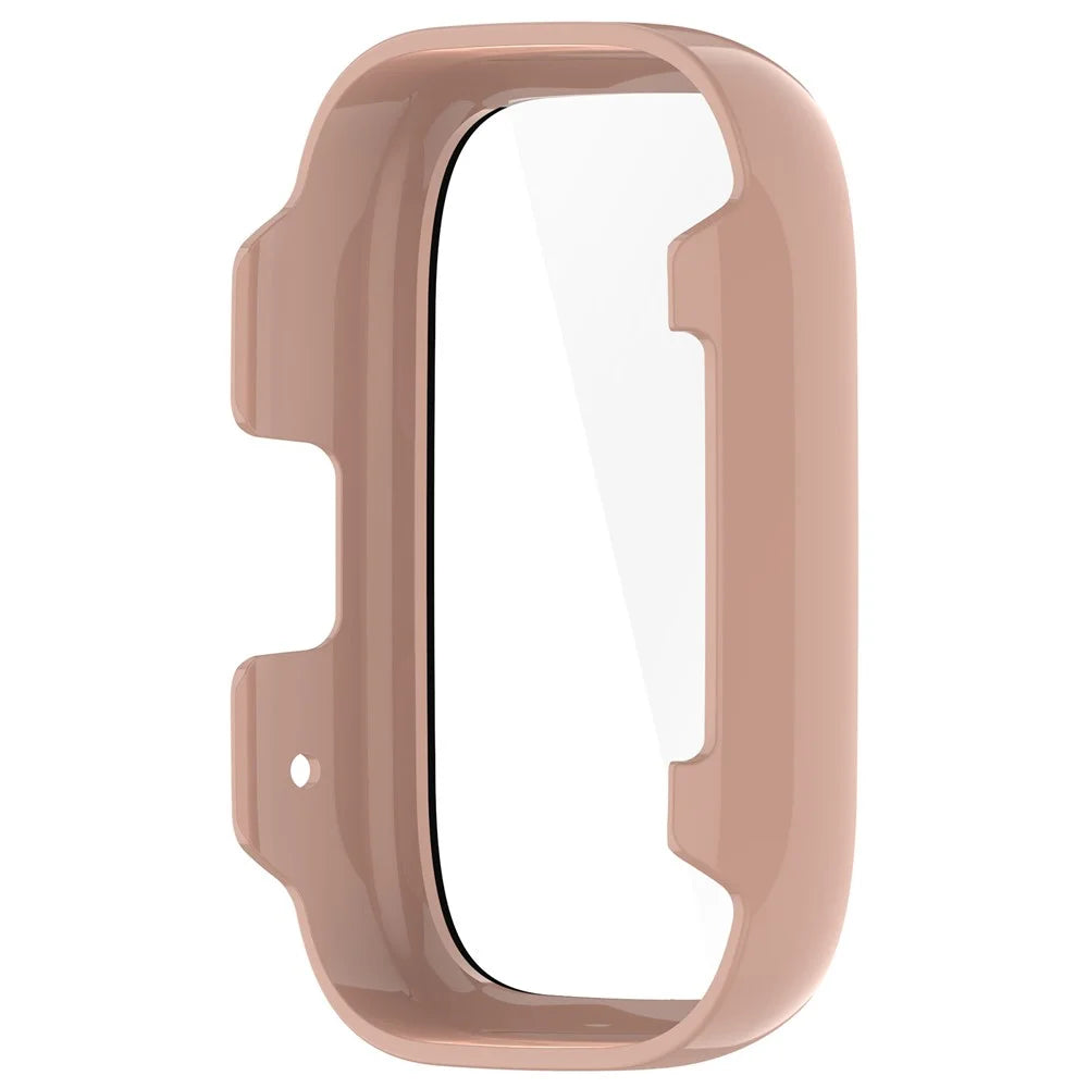 For Xiaomi Redmi Watch 3 Lite / Watch 3 Active Overall PC Case with Tempered Glass Film Ultra-Thin Watch Guard Cover - Cherry Pink - 5