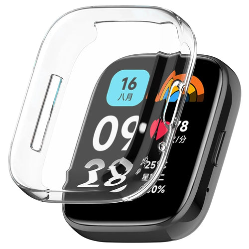 For Xiaomi Redmi Watch 3 Lite / Watch 3 Active TPU Watch Case Anti-fall Electroplated Full Coverage Cover - Transparent - 1