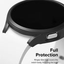 For Samsung Galaxy Watch6 44mm Hard PC Frame Ultra-Thin Rubberized Watch Case Cover - Black - 2