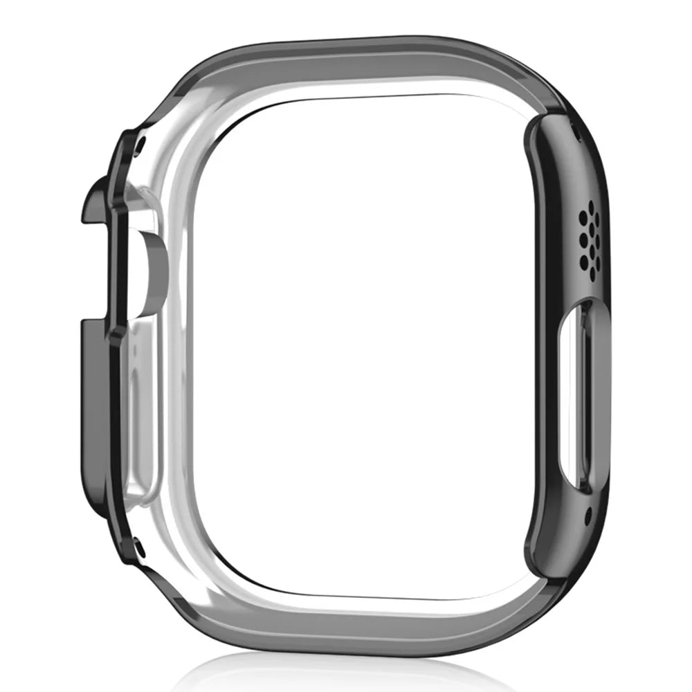 For Apple Watch Ultra 3 / Ultra 2 / Ultra 49mm Hollow PC Watch Frame Cover Dual-Row Rhinestone Decor Smartwatch Case - Black - 3