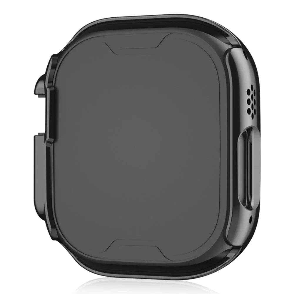 For Apple Watch Ultra 3 / Ultra 2 / Ultra 49mm Hollow PC Watch Frame Cover Dual-Row Rhinestone Decor Smartwatch Case - Black - 5