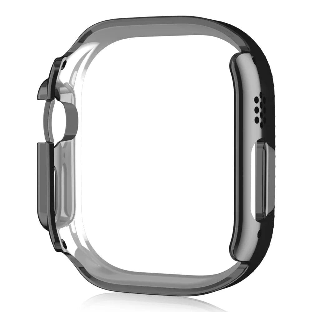 For Apple Watch Ultra 3 / Ultra 2 / Ultra 49mm PC Frame + Tempered Glass Screen Film Watch Protector with Single-Row Rhinestone - Black - 3