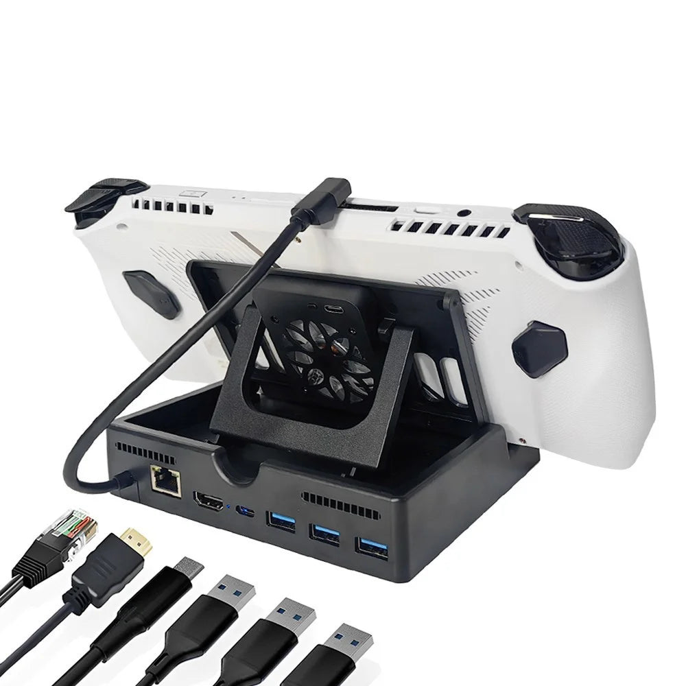 For Asus ROG Ally Charging Dock Multi-Function Game Console 6-in-1 Type-C Docking Station with Cooling Fan - 1