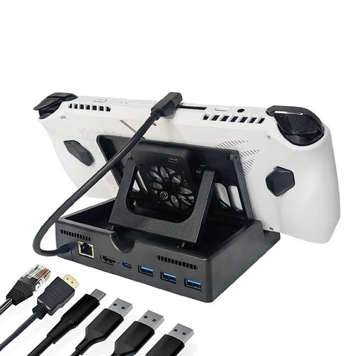 For Asus ROG Ally Charging Dock Multi-Function Game Console 6-in-1 Type-C Docking Station with Cooling Fan - 1