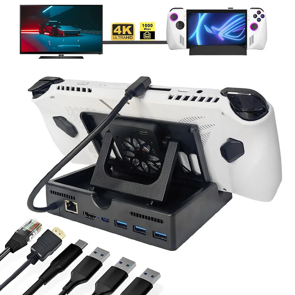 For Asus ROG Ally Charging Dock Multi-Function Game Console 6-in-1 Type-C Docking Station with Cooling Fan - 2