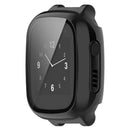 For Xplora X5 Play Hard PC Watch Case with Tempered Glass Film Overall Protective Cover - Black - 2