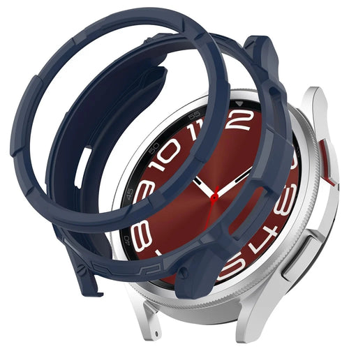 For Samsung Galaxy Watch6 Classic 47mm Soft TPU Watch Case Protective Frame with Bezel Ring - Blue - 1