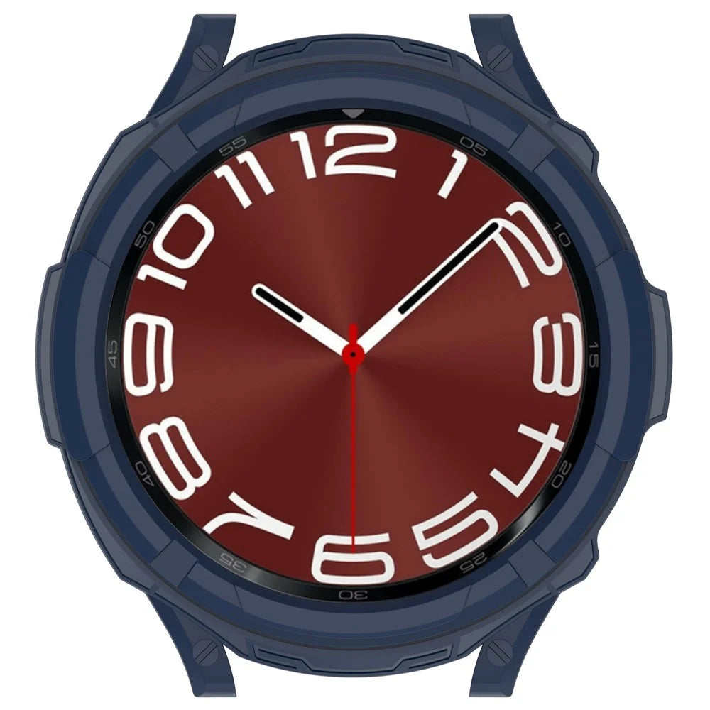 For Samsung Galaxy Watch6 Classic 47mm Soft TPU Watch Case Protective Frame with Bezel Ring - Blue - 6