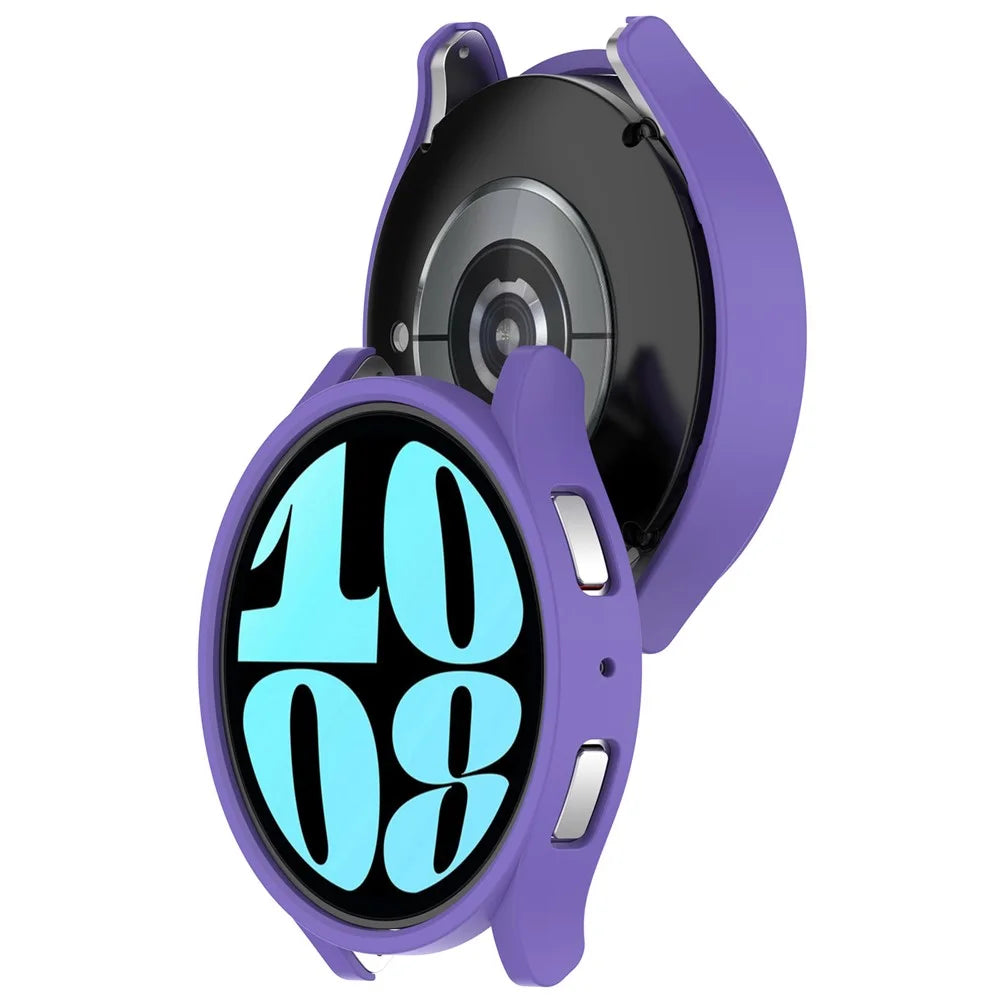 For Samsung Galaxy Watch6 44mm Protective Case Hollowed-out Hard PC Anti-Scratch Cover - Purple - 3