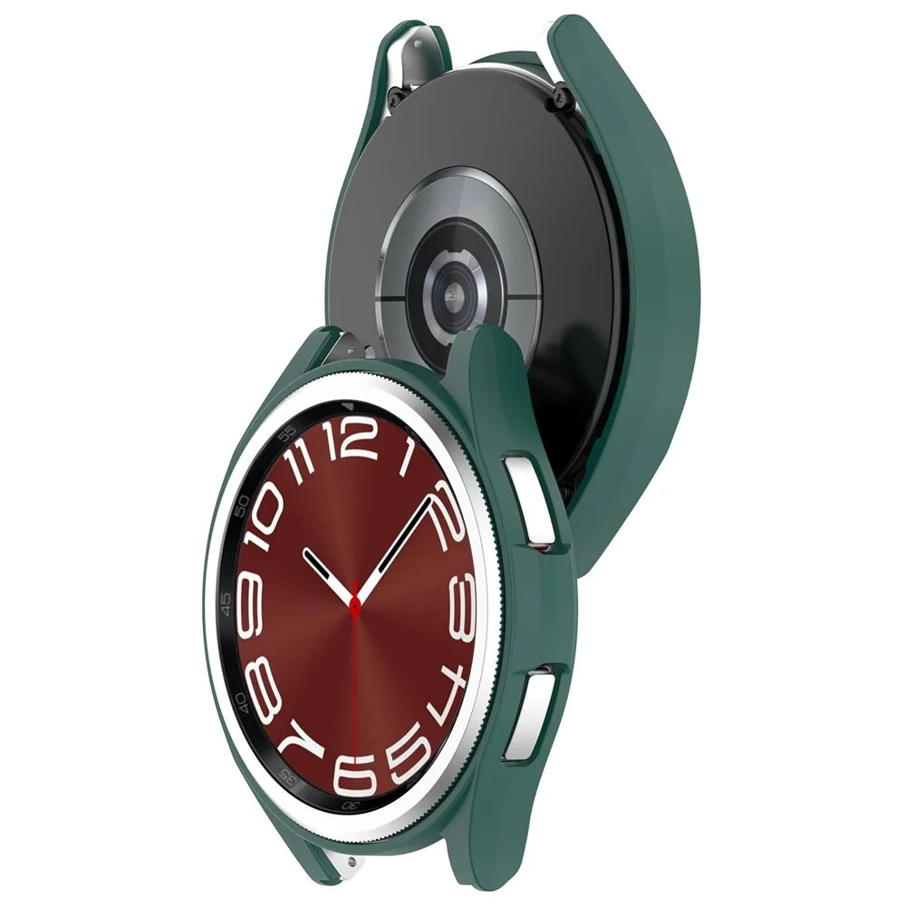 For Samsung Galaxy Watch6 Classic 43mm Scratch Proof Protective Case Hollowed-out Hard PC Cover - Green - 3
