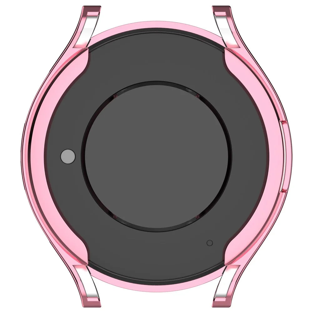 For Samsung Galaxy Watch6 44mm Full Coverage Electroplating Watch Protector TPU Watch Case - Pink - 7
