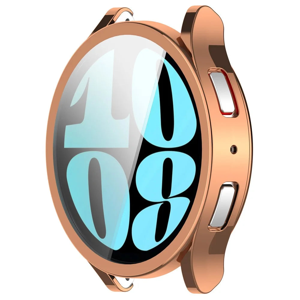 For Samsung Galaxy Watch6 40mm Electroplating Watch Protector Full Coverage TPU Watch Case - Rose Gold - 2