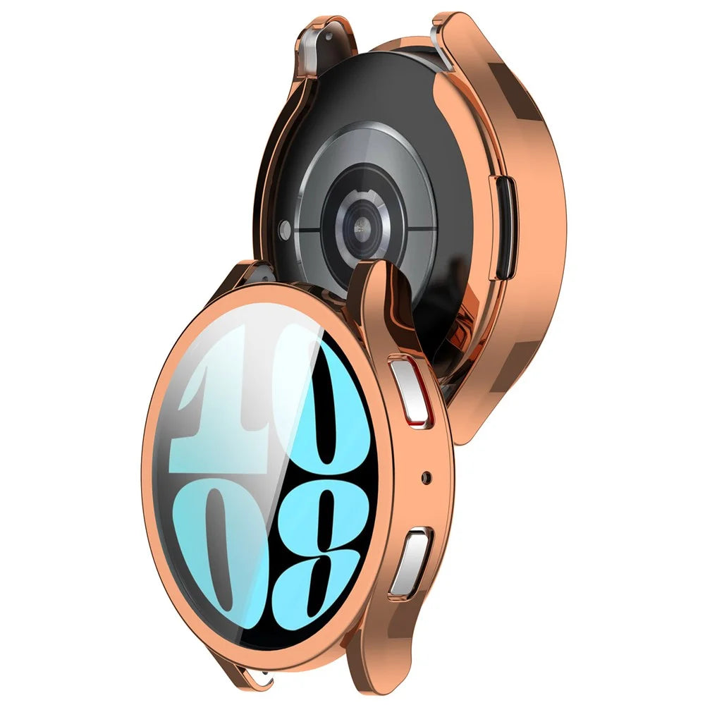 For Samsung Galaxy Watch6 40mm Electroplating Watch Protector Full Coverage TPU Watch Case - Rose Gold - 3