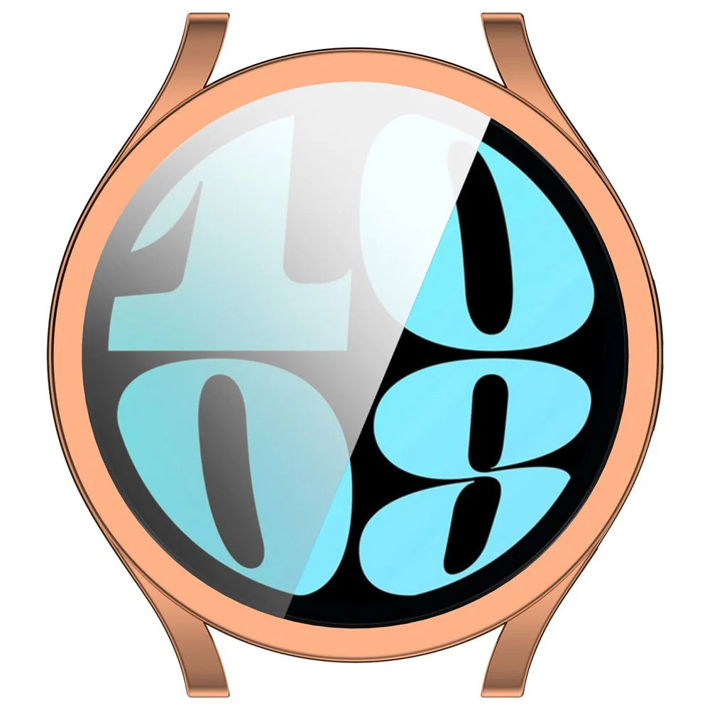 For Samsung Galaxy Watch6 40mm Electroplating Watch Protector Full Coverage TPU Watch Case - Rose Gold - 6