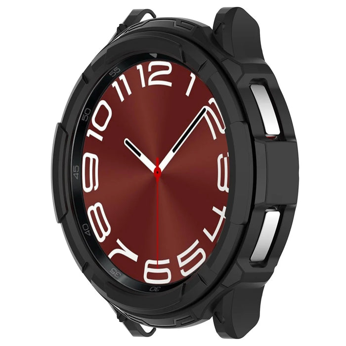 For Samsung Galaxy Watch6 Classic 43mm Soft TPU Shockproof Case Watch Frame Protector with Bezel Ring - Black - 2
