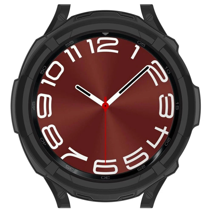 For Samsung Galaxy Watch6 Classic 43mm Soft TPU Shockproof Case Watch Frame Protector with Bezel Ring - Black - 6