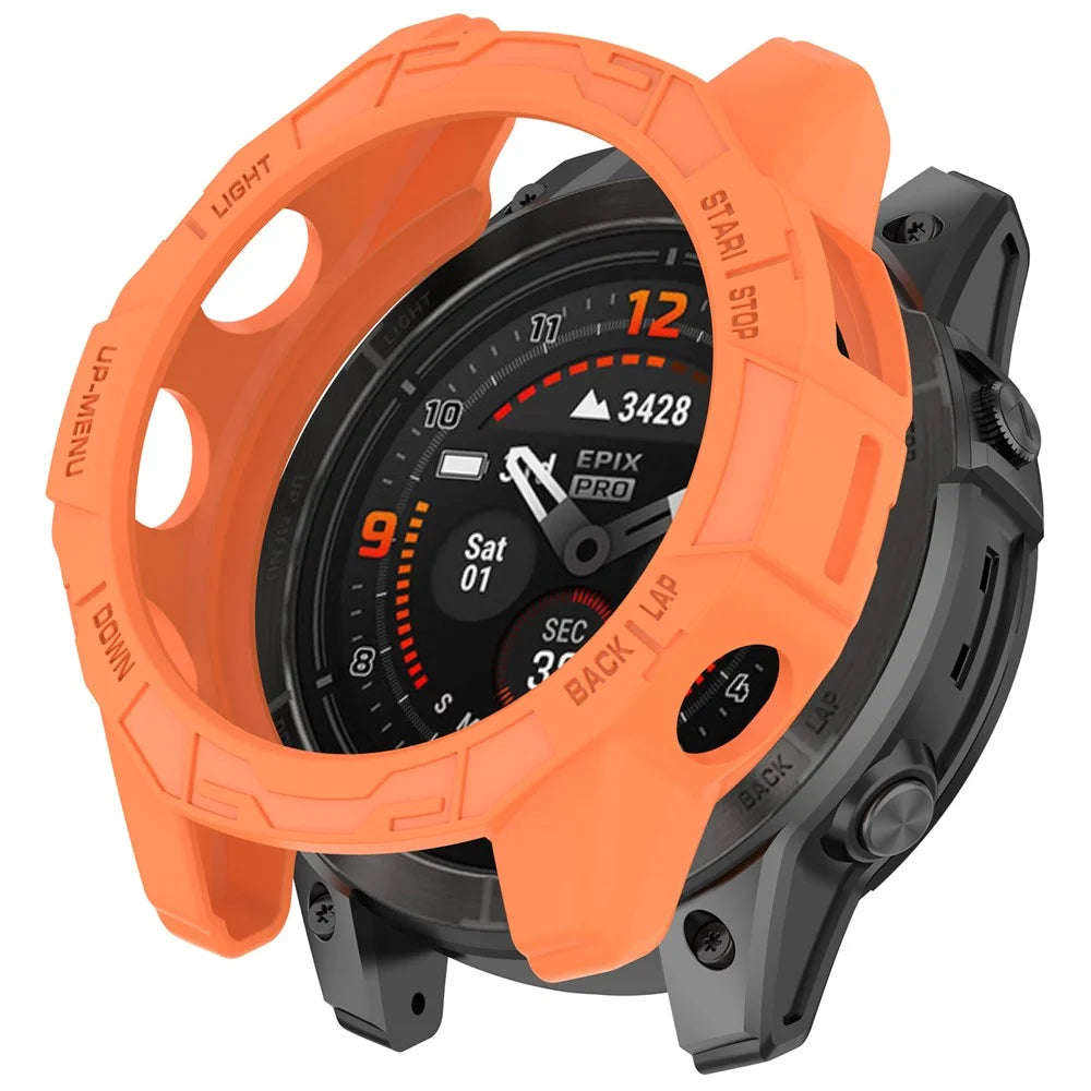 TPU Watch Case for Garmin epix Pro (Gen 2) 47mm / Fenix 7 Pro / Fenix 7 , Anti-Scratch Hollow Protective Cover - Orange - 1