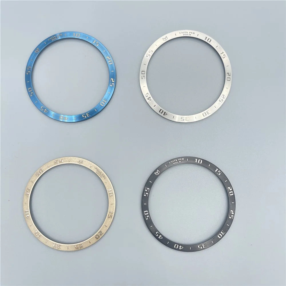 For Samsung Galaxy Watch6 Classic 47mm Bezel Ring Stainless Steel Watch Bezel Adhesive Cover (Type A) - Black / White Characters - 7