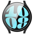 For Samsung Galaxy Watch6 40mm Hard PC Watch Case Protective Frame Integrated with Tempered Glass Film - Black - 6