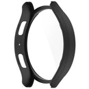 For Samsung Galaxy Watch6 44mm PC Watch Case Protective Frame with Built-in Tempered Glass Film - Black - 3