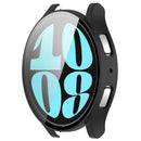 For Samsung Galaxy Watch6 44mm PC Watch Case Protective Frame with Built-in Tempered Glass Film - Black - 4