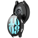 For Samsung Galaxy Watch6 44mm PC Watch Case Protective Frame with Built-in Tempered Glass Film - Black - 5