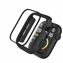 For Apple Watch Series 9 / 8 / 7 45mm IP68 Waterproof PC Case Watch Cover with Tempered Glass Film - Black - 6