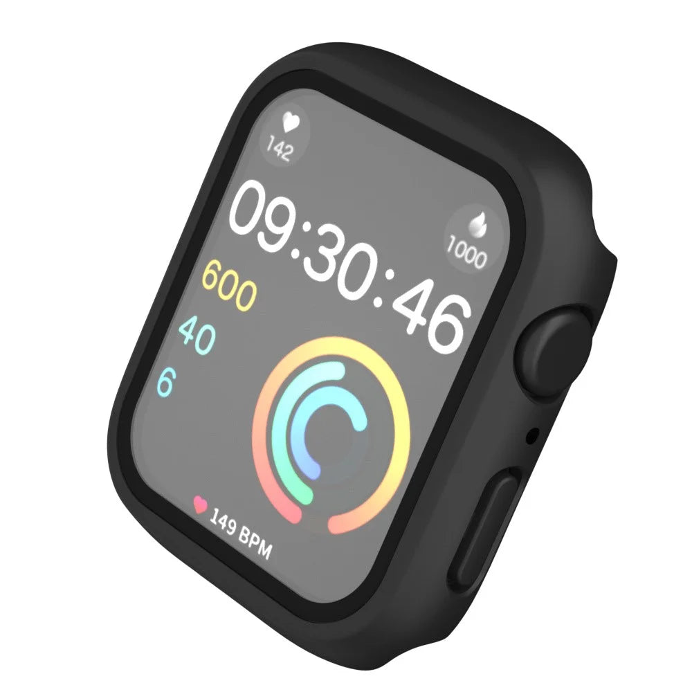 IP68 Waterproof Watch Case for Apple Watch Series 9 / 8 / 7 41mm , Tempered Glass Screen Protector PC Watch Cover - Black - 6