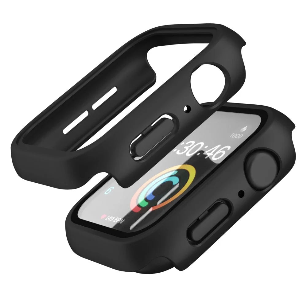 IP68 Waterproof Watch Case for Apple Watch Series 9 / 8 / 7 41mm , Tempered Glass Screen Protector PC Watch Cover - Black - 7